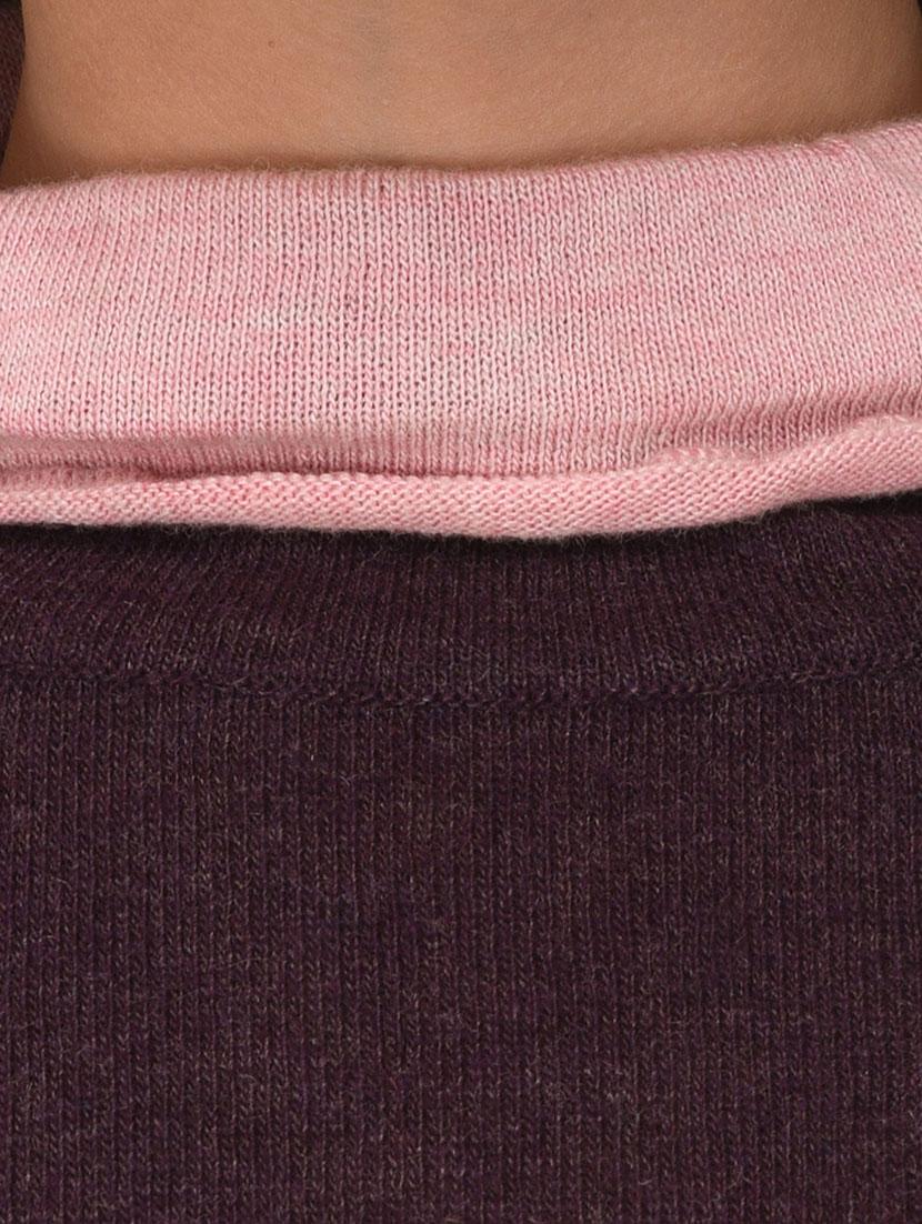 purple woollen turtle neck pullover - 14422123 - Zoom Image - 4