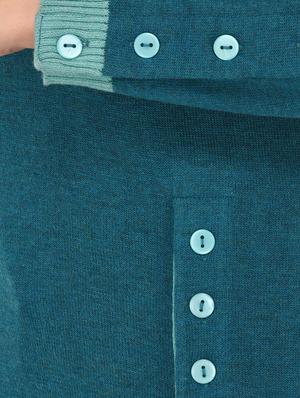 blue woollen turtle neck pullover - 14422124 - Standard Image - 5