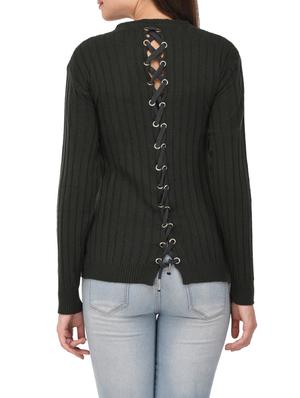 green woolen pullover - 14422125 - Standard Image - 3
