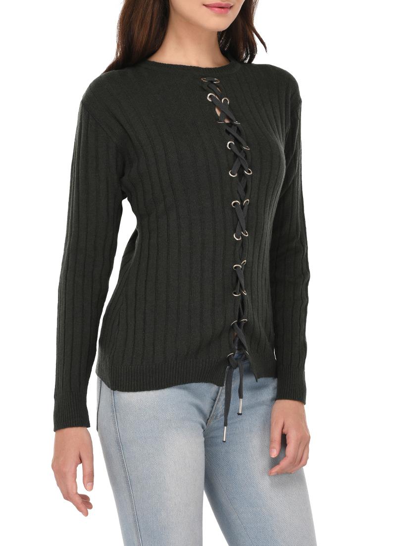 green woolen pullover - 14422125 - Zoom Image - 2