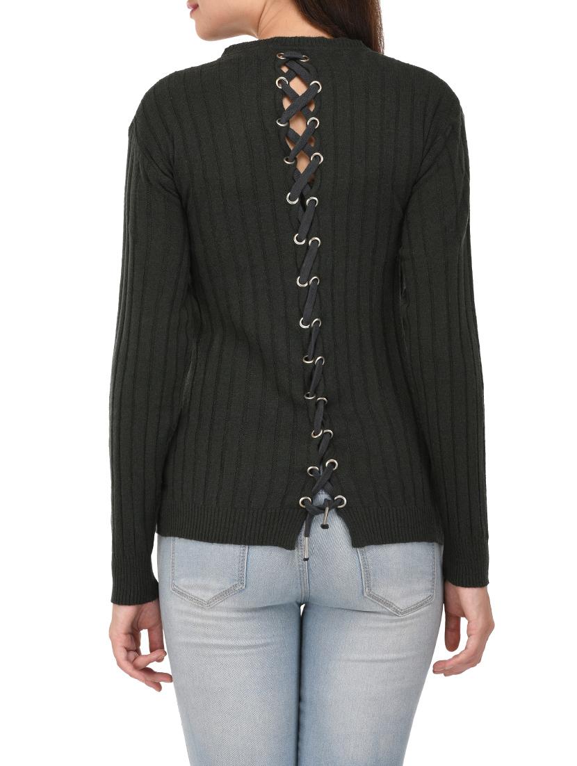 green woolen pullover - 14422125 - Zoom Image - 3