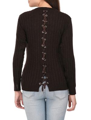 brown woollen pullover - 14422127 - Standard Image - 3