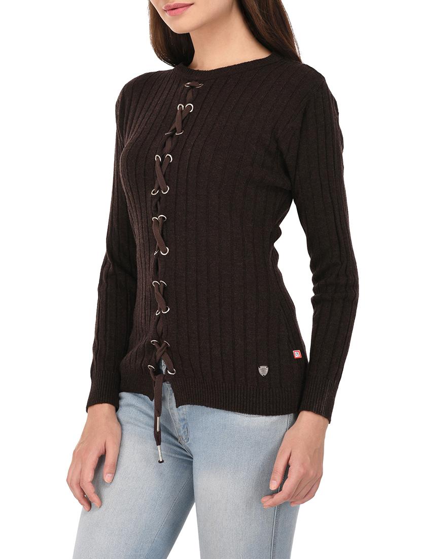 brown woollen pullover - 14422127 - Zoom Image - 2