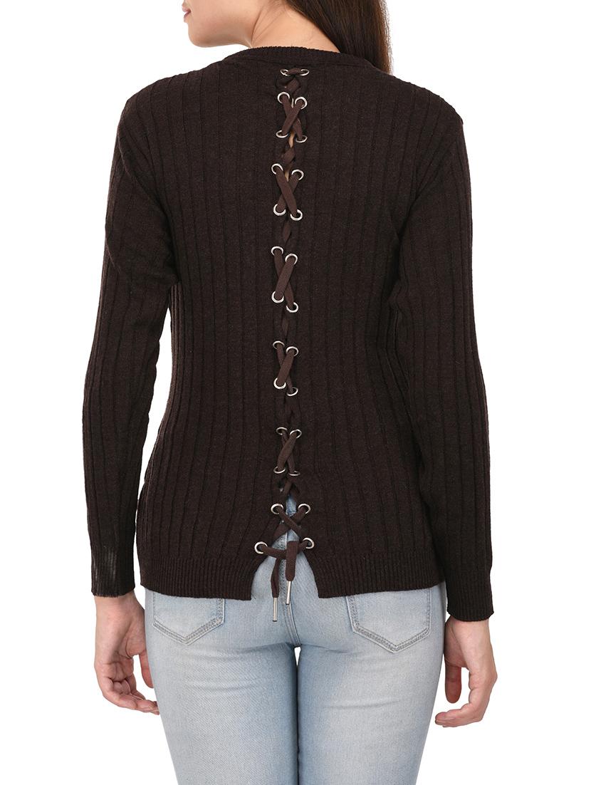 brown woollen pullover - 14422127 - Zoom Image - 3