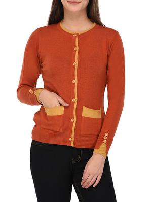 orange woollen cardigan - 14422128 - Standard Image - 1