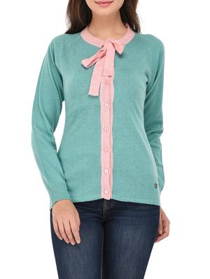 blue woollen cardigan - 14422136 - Standard Image - 1