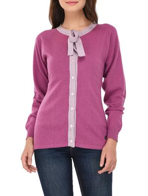 pink woollen cardigan - 14422137 - Standard Image - 1