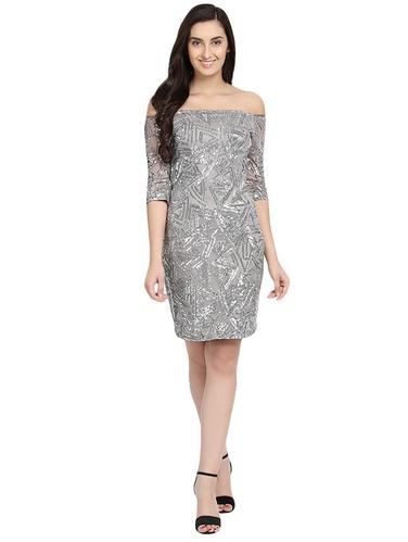 grey sequin sheath dress - 14422288 - Very Small Image - 1