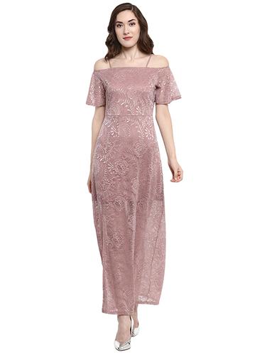 pink lacy maxi dress - 14422294 - Very Small Image - 1