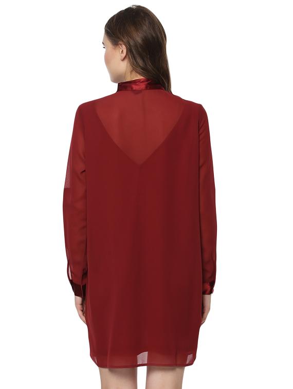 maroon shirt dress - 14422298 - Zoom Image - 3