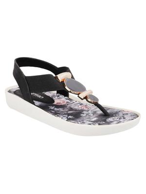 black pu back strap sandals - 14422432 - Standard Image - 1