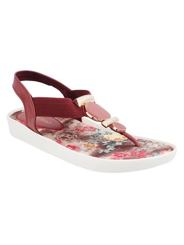 maroon pu back strap sandals - 14422434 - Very Small Image - 1