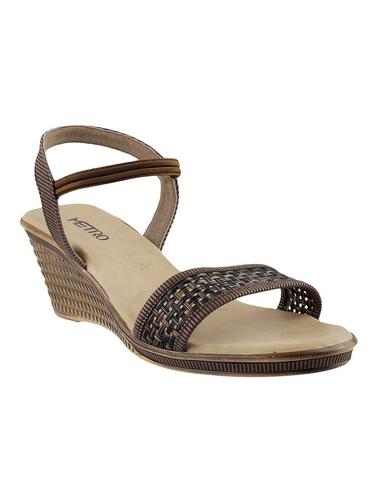 brown pu back strap wedges - 14422442 - Very Small Image - 1