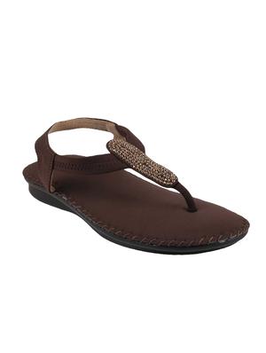 brown pu back strap sandals - 14422483 - Standard Image - 1