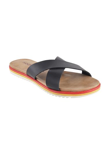 black pu slip on sandals - 14422617 - Very Small Image - 1