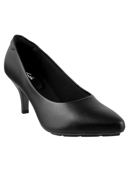 black leatherette slip on pumps - 14422652 - Standard Image - 1