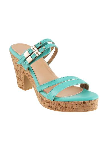 green pu slip on sandals - 14422739 - Very Small Image - 1