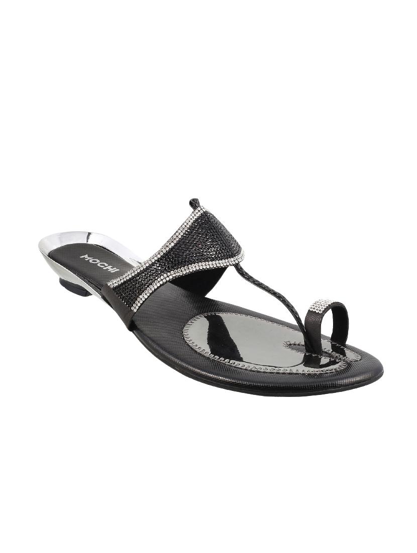 black sheet one toe sandals - 14422768 - Zoom Image - 1