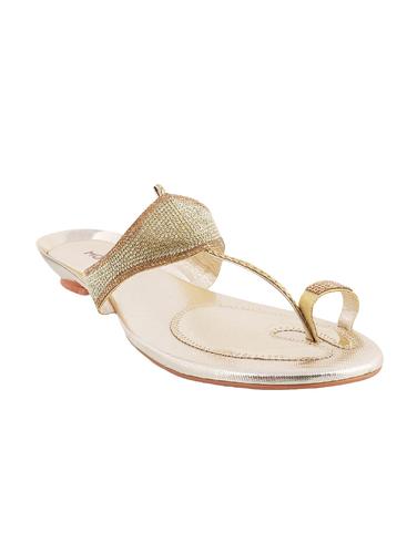 gold sheet one toe sandals - 14422769 - Very Small Image - 1
