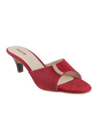 maroon sheet slip on sandals - 14422816 - Very Small Image - 1