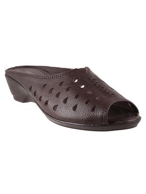 brown pu slip on wedges - 14422822 - Standard Image - 1