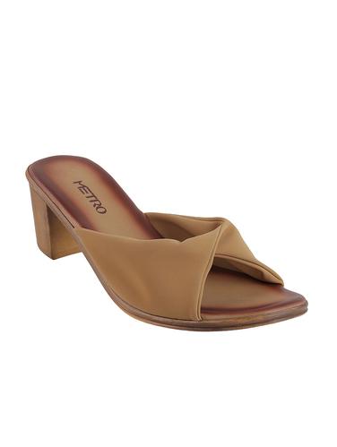 beige pu slip on sandals - 14422899 - Very Small Image - 1