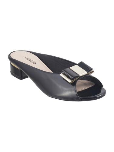 black sheet slip on sandals - 14422901 - Very Small Image - 1