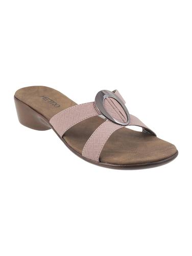 beige pu slip on sandals - 14422925 - Very Small Image - 1