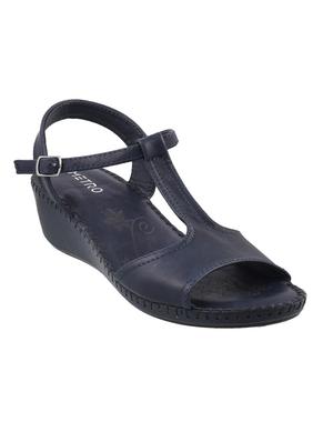 navy ankle strap wedge - 14422943 - Standard Image - 1