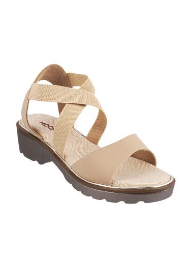 beige pu back strap sandals - 14422961 - Very Small Image - 1