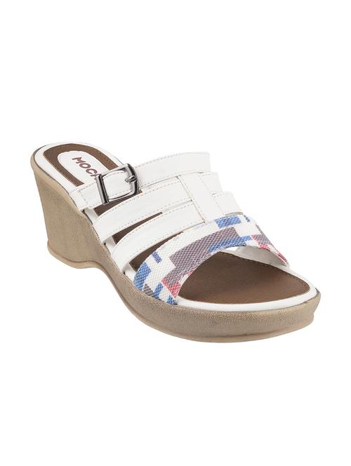 white pu slip on wedges - 14422981 - Very Small Image - 1