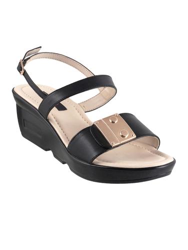 black pu back strap wedges - 14422996 - Very Small Image - 1