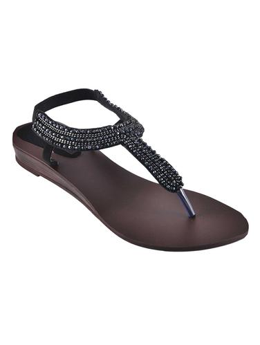 black sheet back strap sandals - 14423006 - Very Small Image - 1