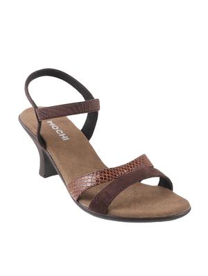 brown pu back strap sandals - 14423015 - Standard Image - 1