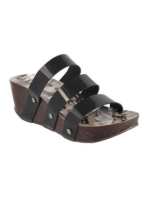 black tpr slip on wedges - 14423035 - Standard Image - 1