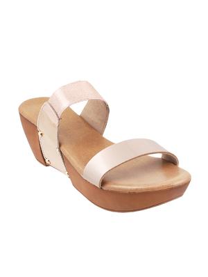 beige pu slip on wedges - 14423053 - Standard Image - 1
