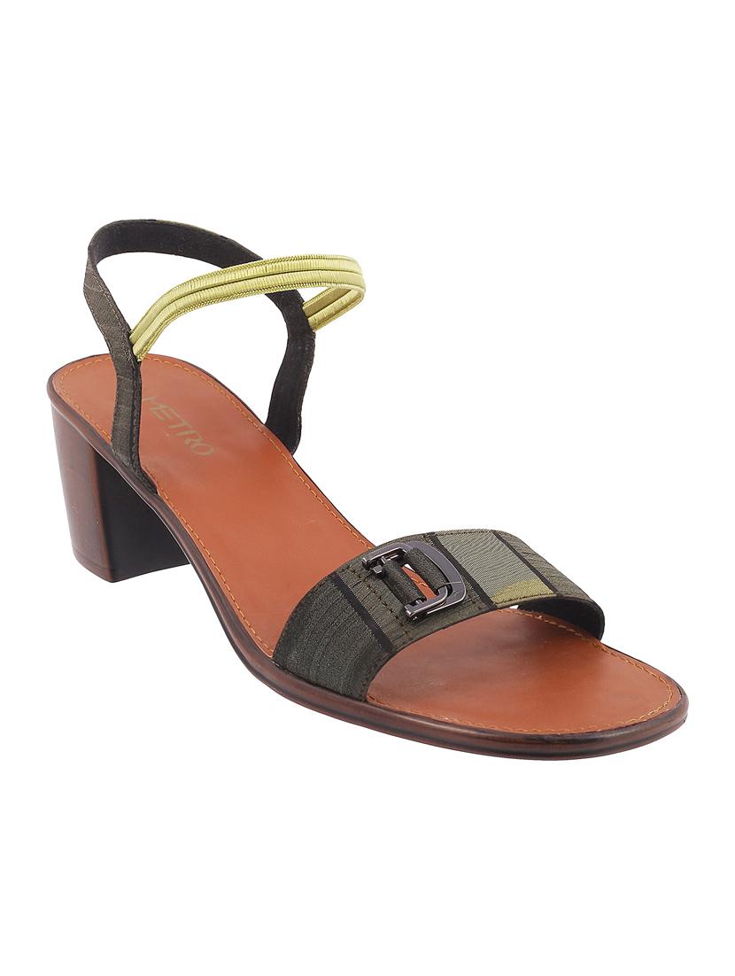 green pu back strap sandals - 14423071 - Zoom Image - 1