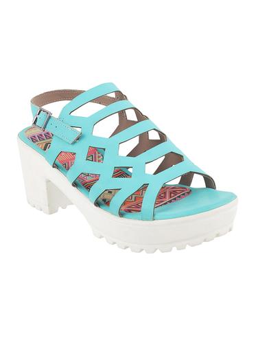 green pu back strap sandals - 14423092 - Very Small Image - 1