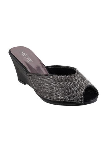 black sheet slip on wedges - 14423111 - Very Small Image - 1