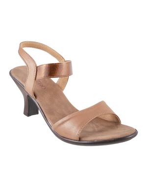 gold pu back strap sandals - 14423123 - Standard Image - 1