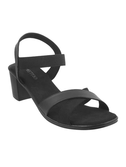 black faux leather back strap sandals - 14423124 - Standard Image - 1