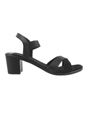 black faux leather back strap sandals - 14423124 - Standard Image - 2