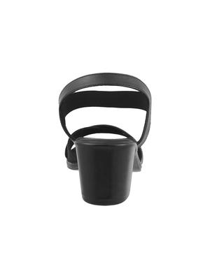 black faux leather back strap sandals - 14423124 - Standard Image - 3