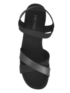 black faux leather back strap sandals - 14423124 - Standard Image - 4