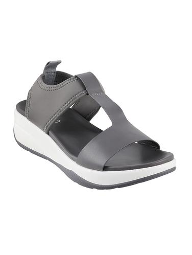 grey pu back strap wedges - 14423139 - Very Small Image - 1