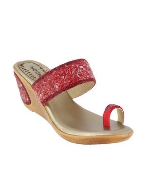 maroon one toe wedge - 14423207 - Standard Image - 1