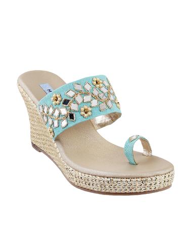 turquoise one toe wedge - 14423217 - Very Small Image - 1