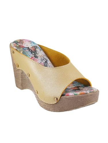 yellow pu slip on wedges - 14423223 - Very Small Image - 1