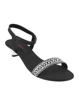 black sheet back strap sandals - 14423232 - Standard Image - 1