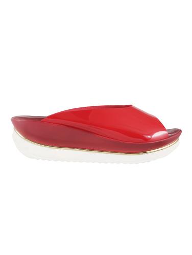 red pu slip on wedges - 14423237 - Very Small Image - 1